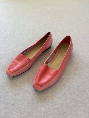 Enzo Angiolini vintage pink leather loafers.